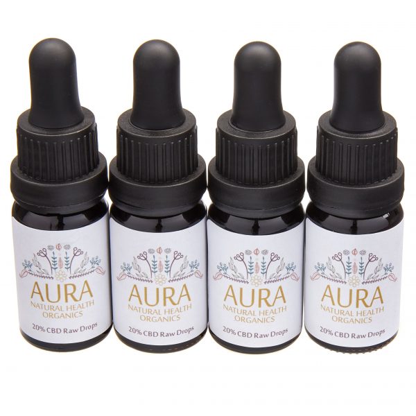 Aura 20% CBD Raw Drops 10 ml - FOUR BOTTLE BUMPER PACK